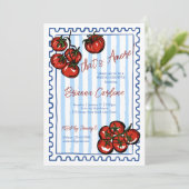 Invitation That's amore tomato blue Italian bridal shower (Debout devant)