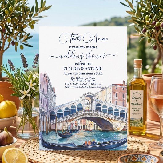Invitation That's Amore Watercolor Venice Wedding Shower
