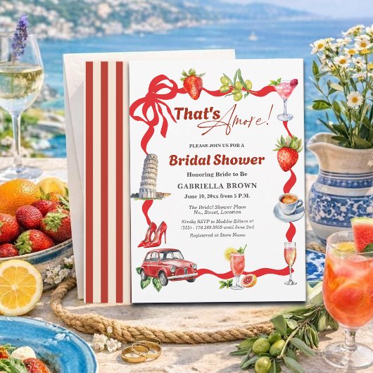 Invitation That's Amore Whimsical Italian Bridal Shower