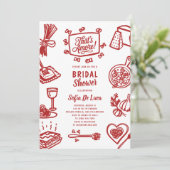 Invitation That's Amore Whimsical Pasta Bridal Shower (Debout devant)