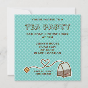 Invitation Thé à bagette de thé Kawaii