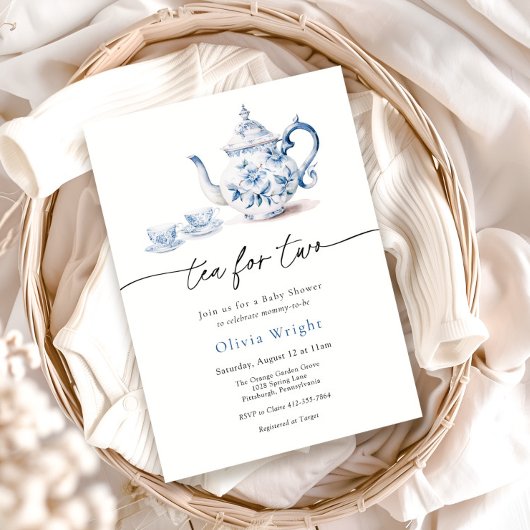 Invitation Thé à deux Baby showers Tea Party