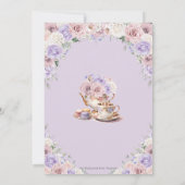 Invitation Thé à Fête des mariées florale blanc Lilac rose (Dos)