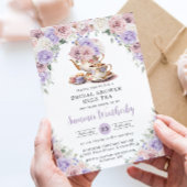 Invitation Thé à Fête des mariées florale blanc Lilac rose