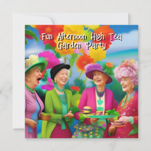 Invitation Thé à Gogo des Dames Amusantes dans le Jardin 5