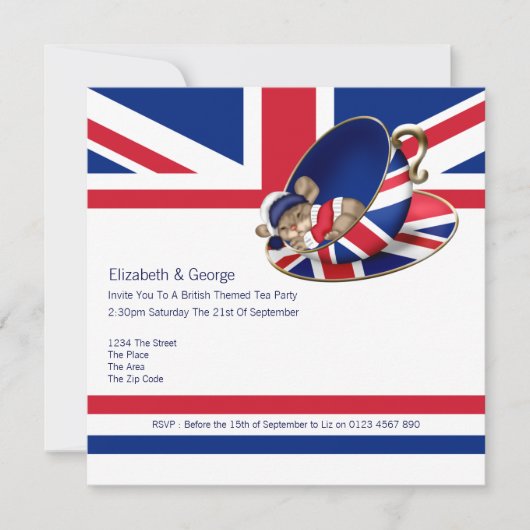 Invitation Thé à la britannique (Devant)