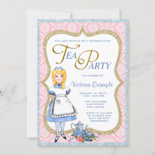 Invitation Thé à la fête de Wonderland