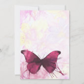 Invitation Thé à la fête papillon aquarelle violette (Dos)