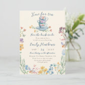 Invitation Thé à la Fleur de Mariage (Debout devant)