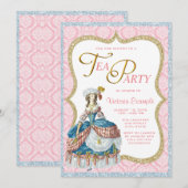 Invitation Thé à la Marie Antoinette (Devant / Derrière)
