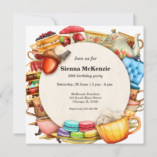 Invitation Thé à la menthe (Devant)