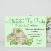 Invitation Thé à la menthe Sandwichs au concombre pour la dou (Debout devant)