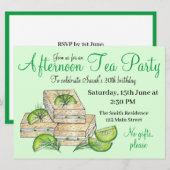 Invitation Thé à la menthe Sandwichs au concombre pour la dou (Devant / Derrière)