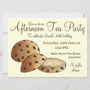 Invitation Thé à la mi-journée Fête de douche Gâteaux britann