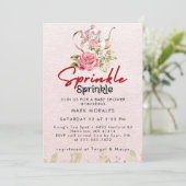 Invitation Thé à la rose Baby Sprinkle en aquarelle (Debout devant)