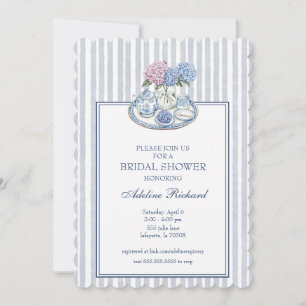 Invitation Thé à l'hydrangea pour la fête de mariage