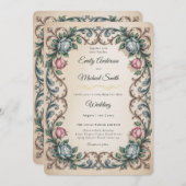 Invitation The Anne Elliot Quiet Romance Floral Wedding  (Devant / Derrière)