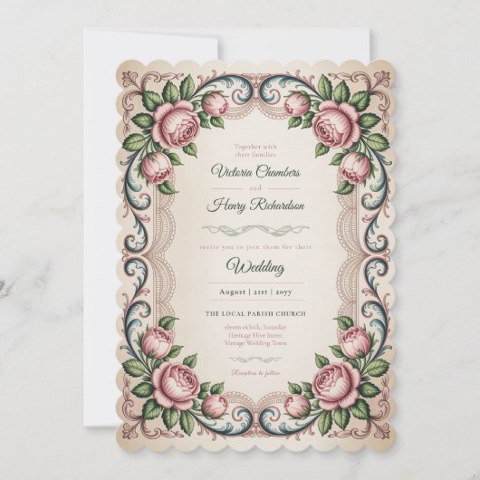 Invitation The Anne Elliot Quiet Romance Vintage Wedding (Devant)