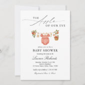 Invitation The Apple Of Our Eye Clothesline Plaid Baby Shower (Devant)