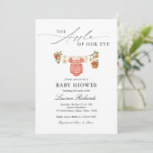 Invitation The Apple Of Our Eye Clothesline Plaid Baby Shower (Debout devant)