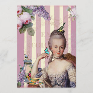 Invitation Thé au Petit Trianon - rose -