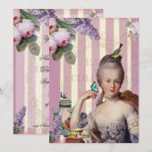 Invitation Thé au Petit Trianon - rose (Devant / Derrière)