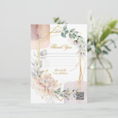 Invitation The Aureate Frame Mauve Floral Greenery Wedding  (Debout devant)
