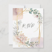 Invitation The Aureate Frame Mauve Floral Greenery Wedding  (Dos)