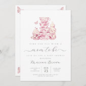 Invitation Thé avec la future maman à la baby shower (Devant / Derrière)