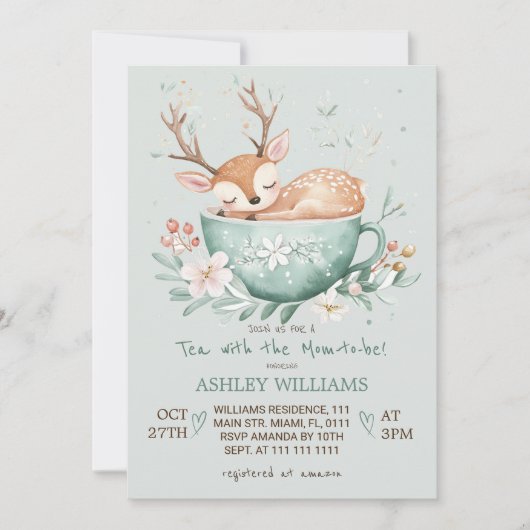 Invitation Thé avec la future maman Baby Shower (Devant)