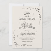 Invitation Thé avec la future mariée Shower Mariage dessiné à (Devant)