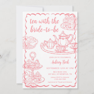 Invitation Thé avec la future mariée Tea Party Enterrement de