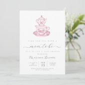 Invitation Thé avec la mère pour être baby shower (Debout devant)