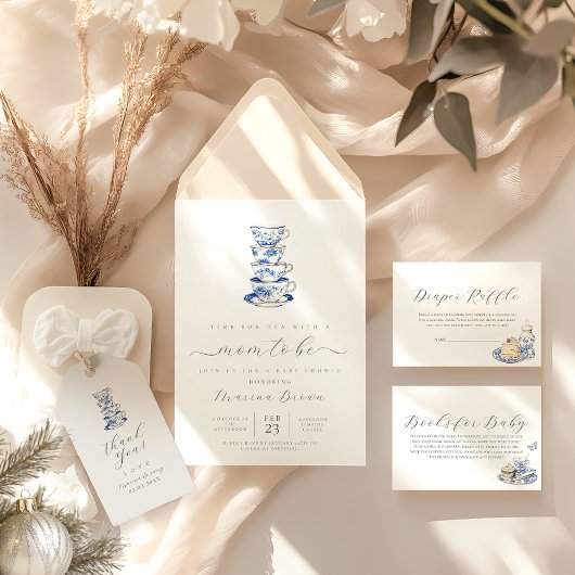 Invitation Thé avec la mère pour être baby shower