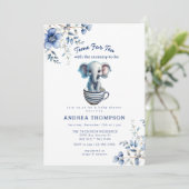 Invitation Thé avec maman | Baby shower animal bébé Safari (Debout devant)