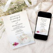 Invitation Thé avec Roses Rose Mariage Tea Party