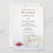 Invitation Thé avec Roses Rose Mariage Tea Party (Devant)