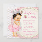 Invitation Thé Baby shower pour filles (Dos)