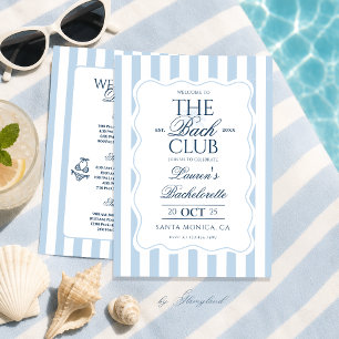 Invitation The Bach Club Enterrement de Vie de Jeune Fille 