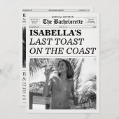 Invitation The Bachelorette Newspaper Last Toast On The Coast (Devant / Derrière)