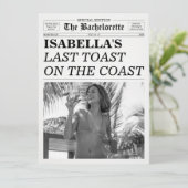 Invitation The Bachelorette Newspaper Last Toast On The Coast (Debout devant)