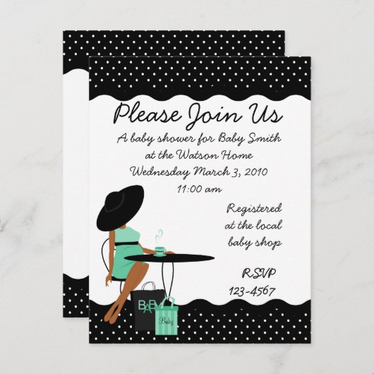 Invitation Thé bébé (Devant / Derrière)