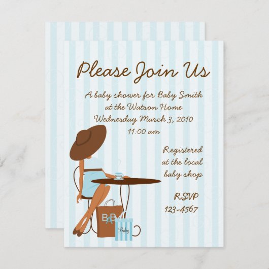 Invitation Thé bébé (Devant / Derrière)