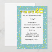Invitation "THE BIG 40" 40e anniversaire (Devant / Derrière)