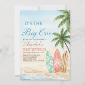 Invitation The Big One Beach Surf 1st Birthday (Devant)