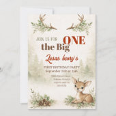 Invitation The Big ONE Deer First Hunting 1st Birthday  (Devant)