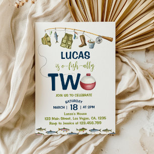 Invitation The Big One Little Fisherman Anniversaire Invitati