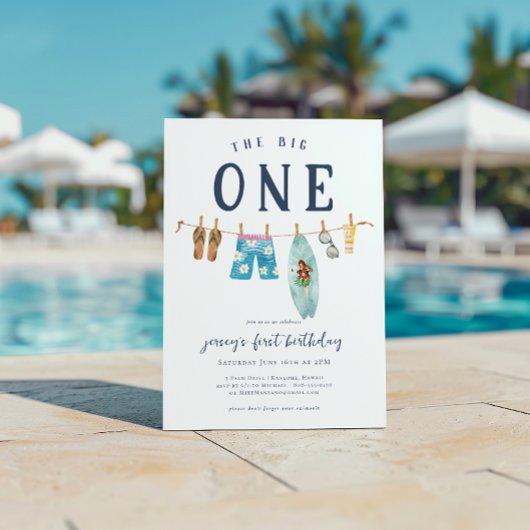 Invitation The Big One | Retro Summer Surf Anniversaire
