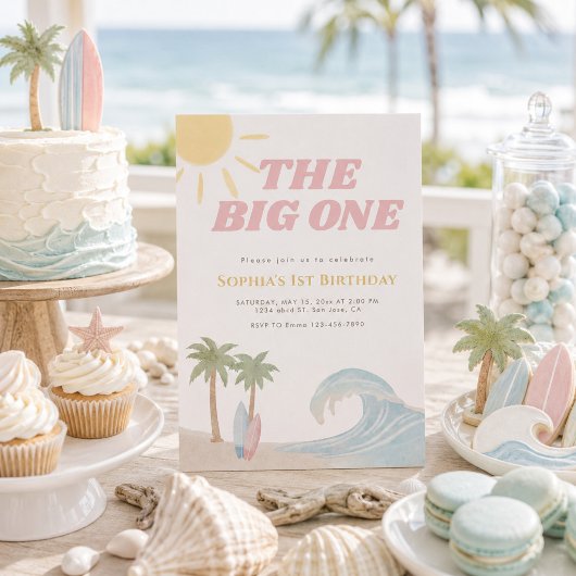 Invitation The Big One Rose Plage Surf Eté Côtière 