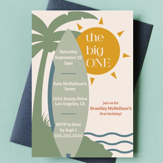 Invitation "The big ONE" Surfing Beach 1er anniversaire